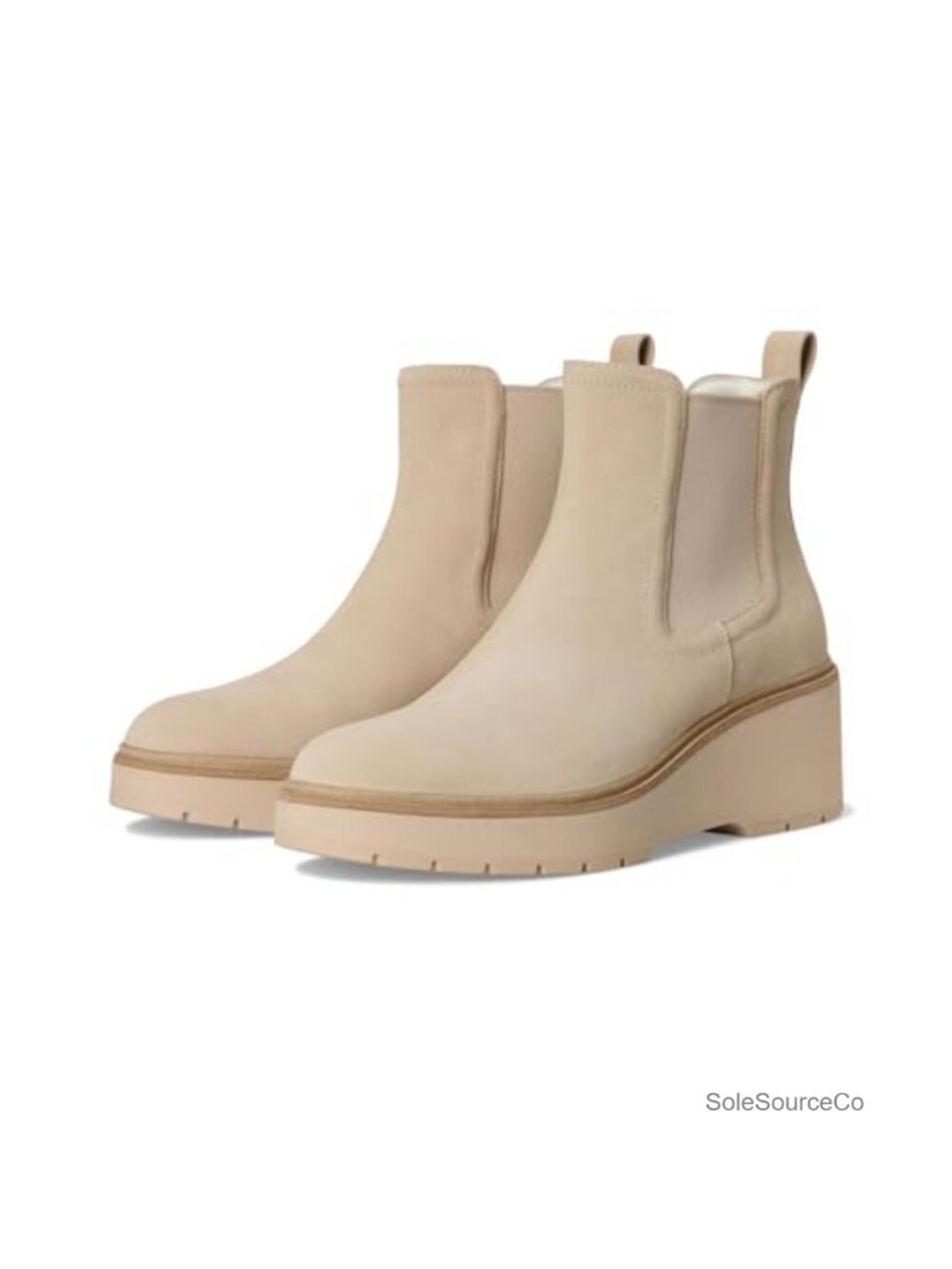 Waterproof Leather Chelsea Ankle Boots Wedge Heel Pull-On Fall